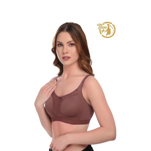 Ultra Soft Seamless Bra for All-Day Comfort – Chocolate, Non-Wired, Full Coverage hover