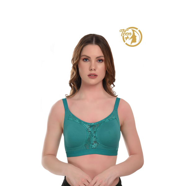Ultra Soft Seamless Bra All-Day Comfort Green Non-Wired Full Coverage - Teenplus