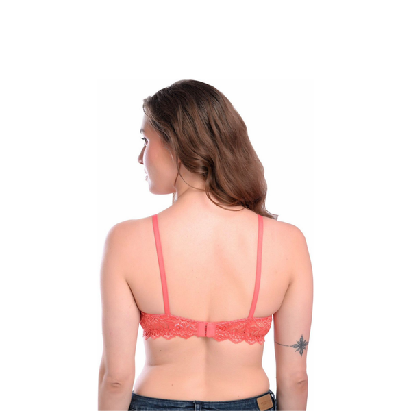 Premium Fancy Full Coverage T-Shirt Bra – Pink, Non-Padded, Non-Wired (28B–36B) hover