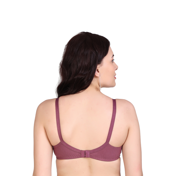 Premium Seamed Full Coverage Bra – Chocolate, Non-Wired, Everyday Support hover