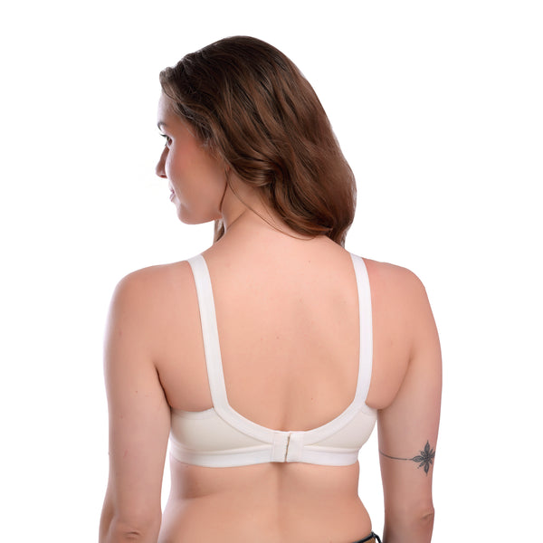 Women's Seamless Comfort Bra – Cream, Wire-Free, Full Coverage, Everyday Wear hover