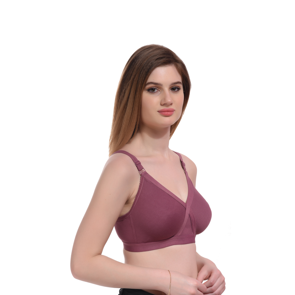 Women's Seamless Full Coverage Comfort Bra – Purple, Non-Wired, Everyday Wear