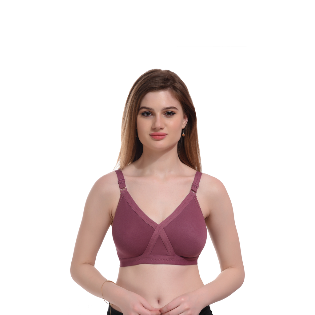 Women's Seamless Full Coverage Comfort Bra – Purple, Non-Wired, Everyday Wear