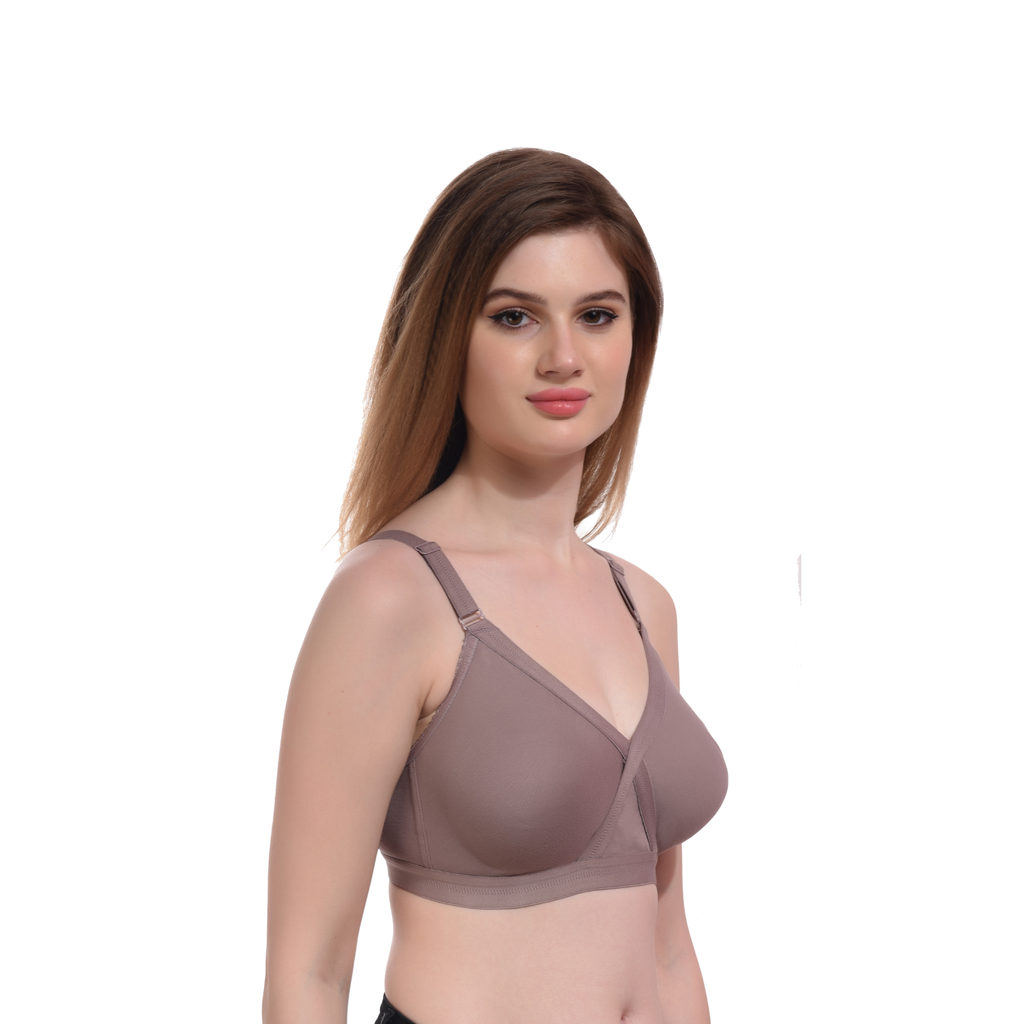 Women's Seamless Full Coverage Comfort Bra – Mauve, Non-Wired, Everyday Wear