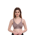 Womens Seamless Full Coverage Comfort Bra Mauve Non-Wired Everyday Wear - Teenplus