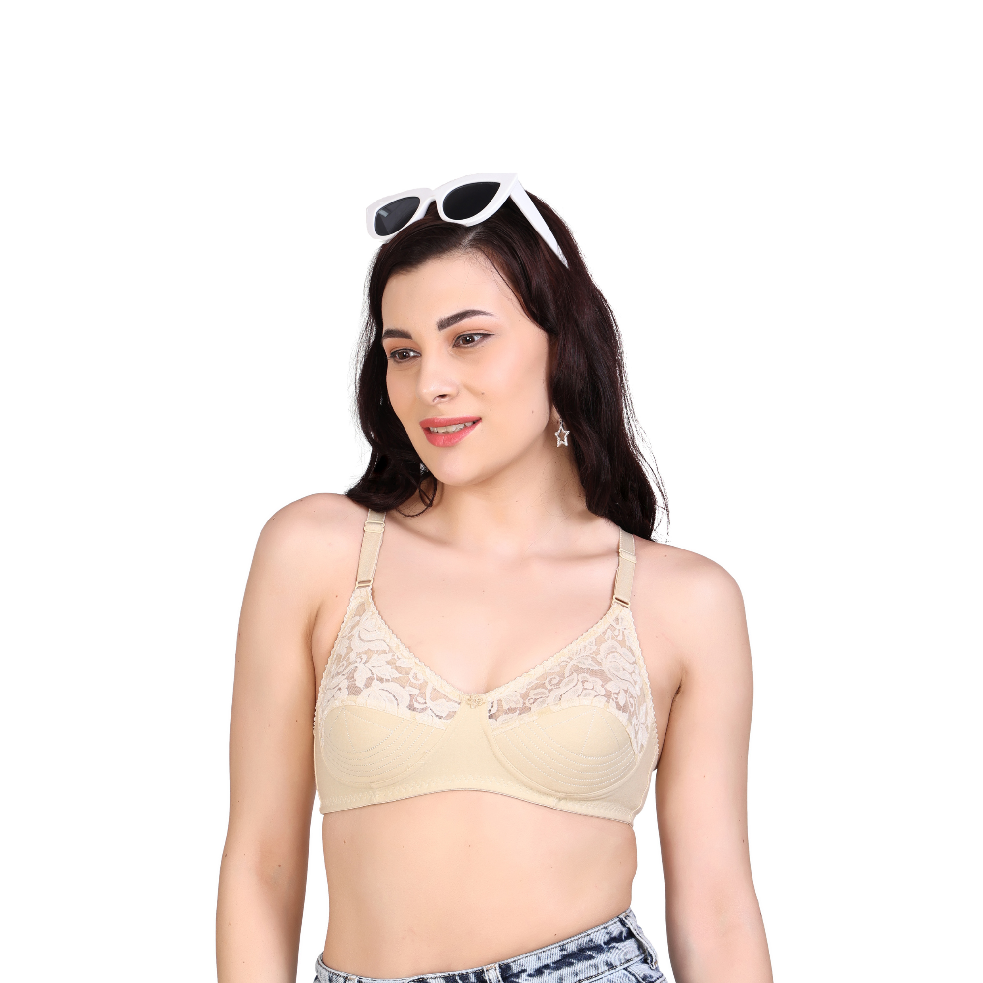 Premium Seamed Full Coverage Bra – Skin/Nude, Non-Wired, Everyday Support