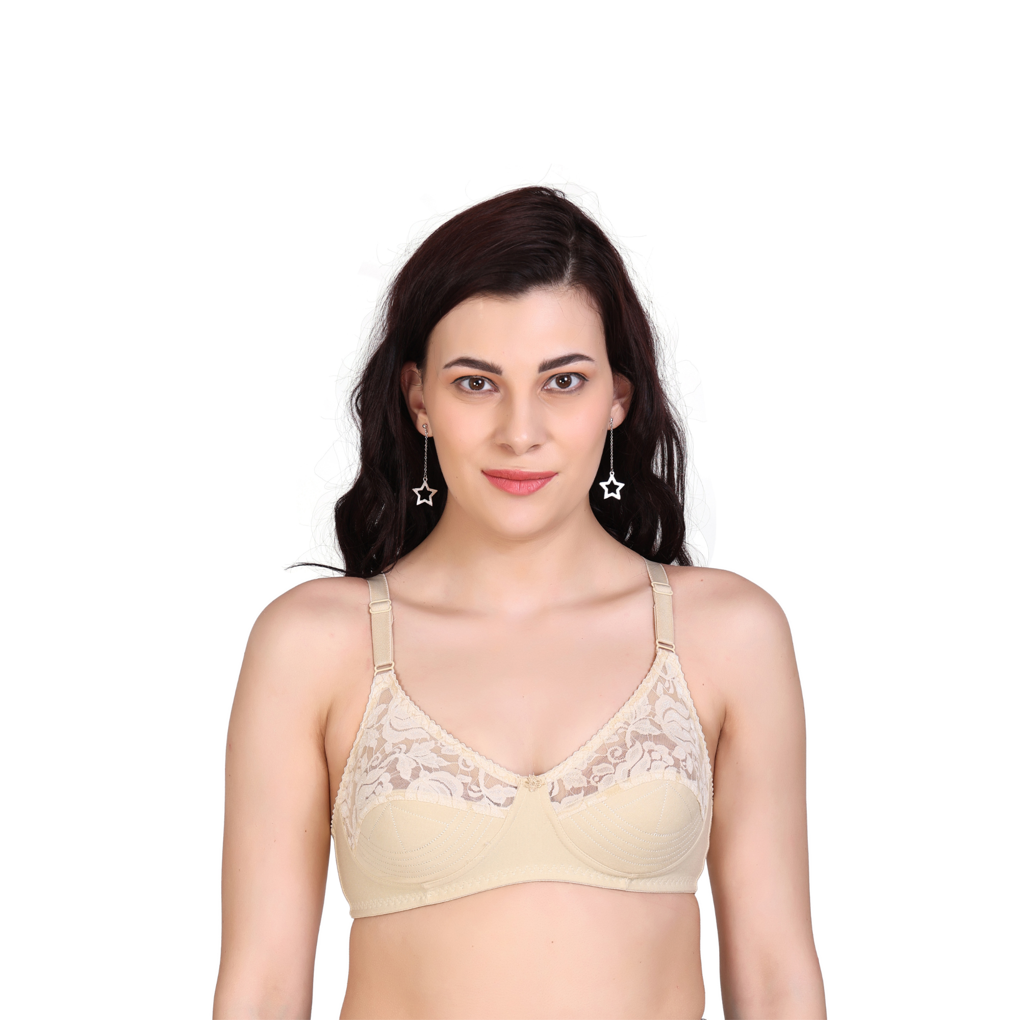 Premium Seamed Full Coverage Bra – Skin/Nude, Non-Wired, Everyday Support