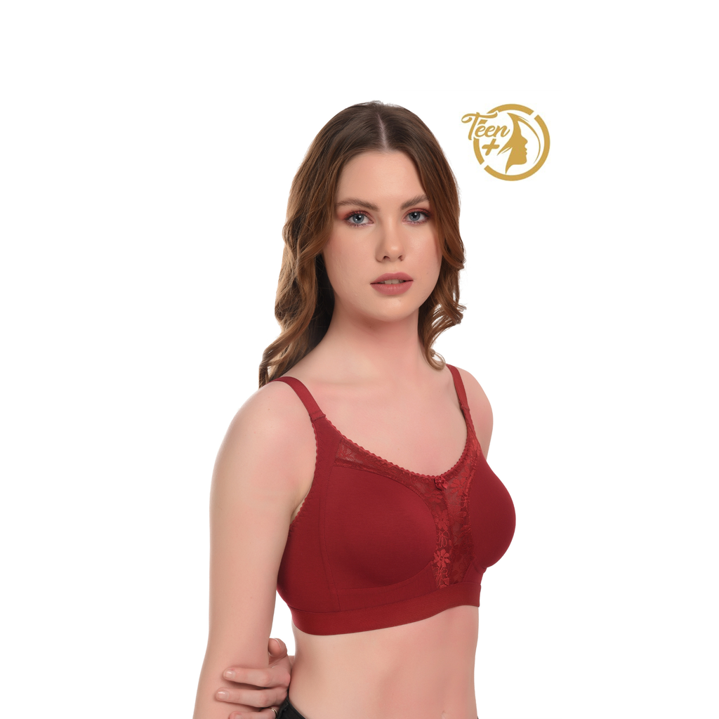 Ultra Soft Seamless Bra for All-Day Comfort – Maroon, Non-Wired, Full Coverage
