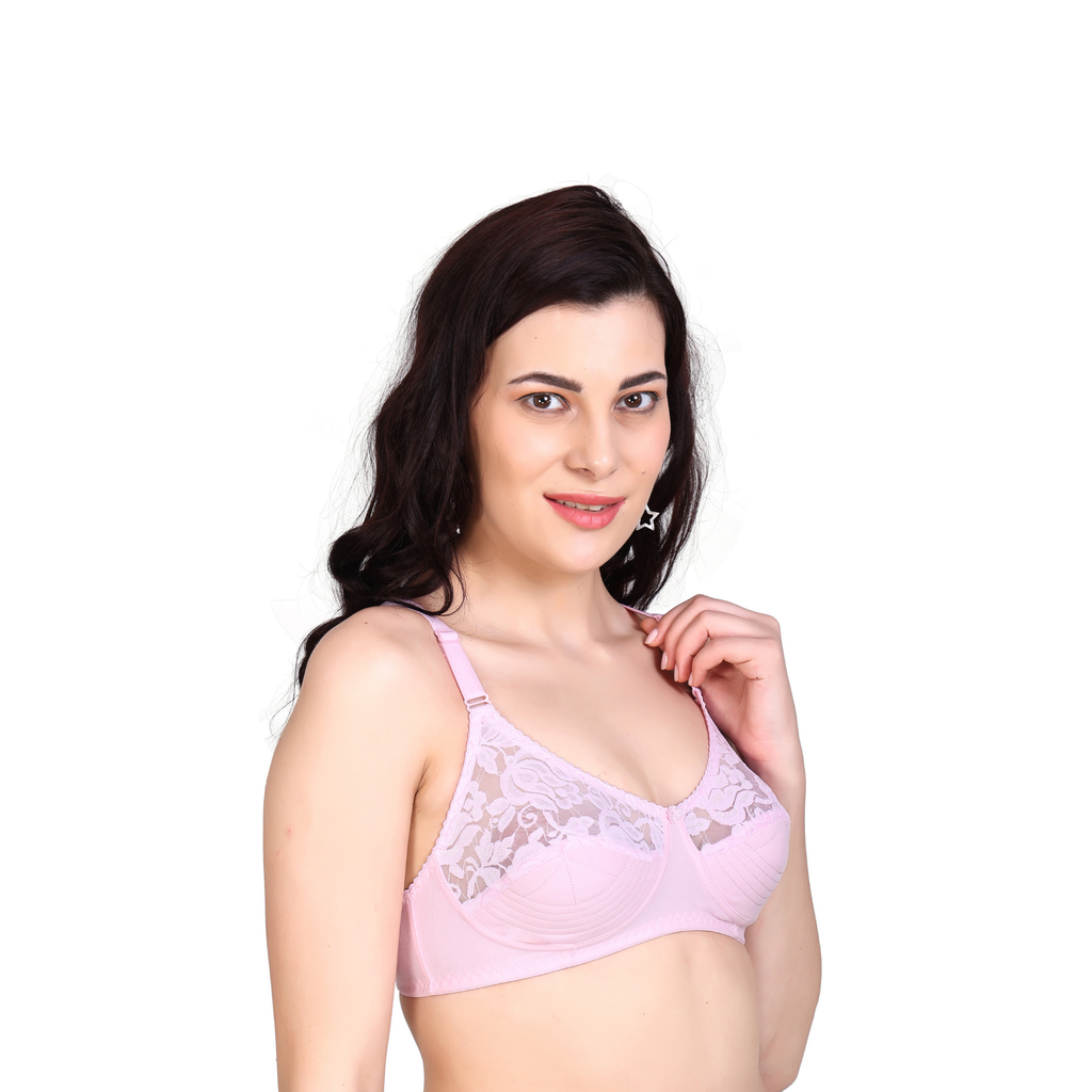 Premium Seamed Full Coverage Bra Lavender Non-Wired Everyday Support - Teenplus