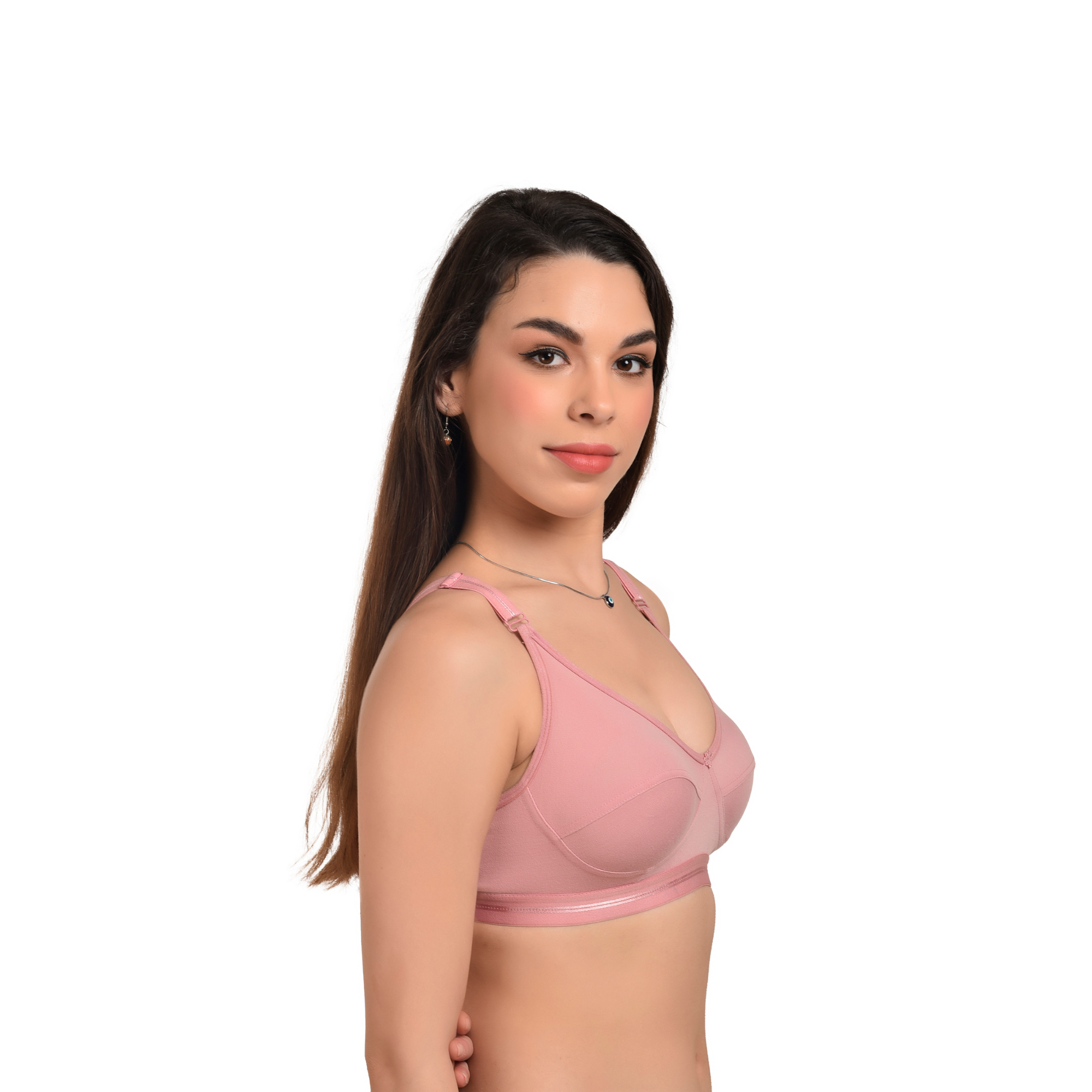 Full Coverage Seamed Bra – Pink, Non-Wired, Everyday Comfort