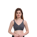 Womens Seamless Full Coverage Comfort Bra Grey Non-Wired Everyday Wear - Teenplus