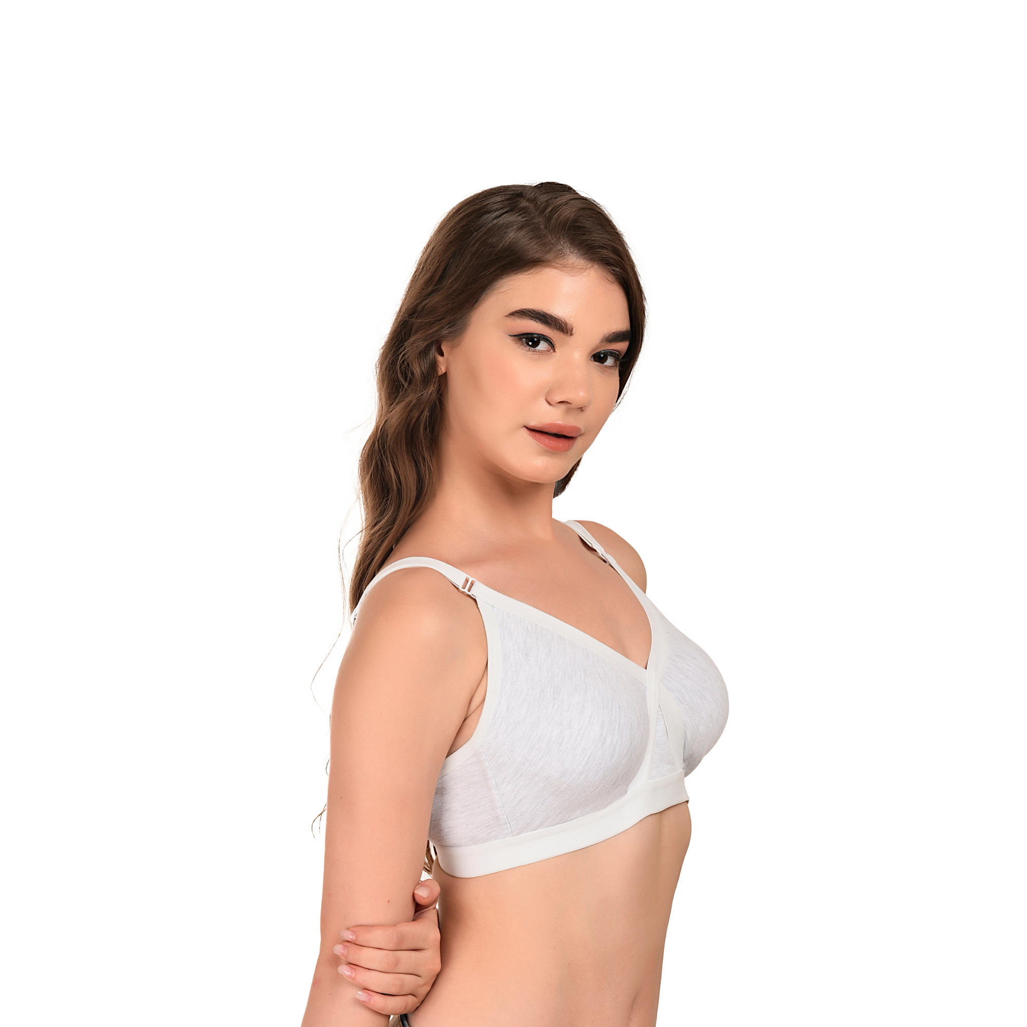 Seamless Full Coverage Bra – White, Non-Wired, Everyday Wear