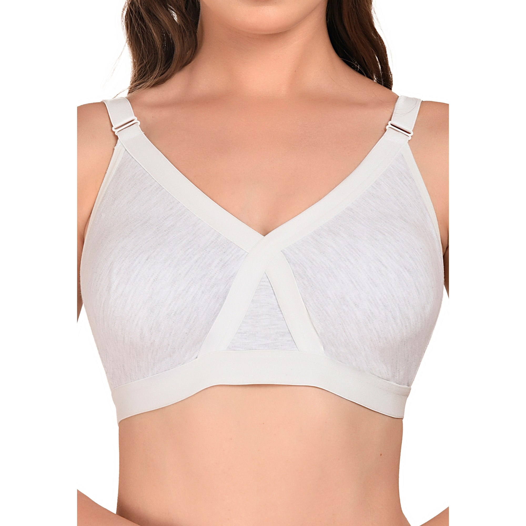 Seamless Full Coverage Bra – White, Non-Wired, Everyday Wear
