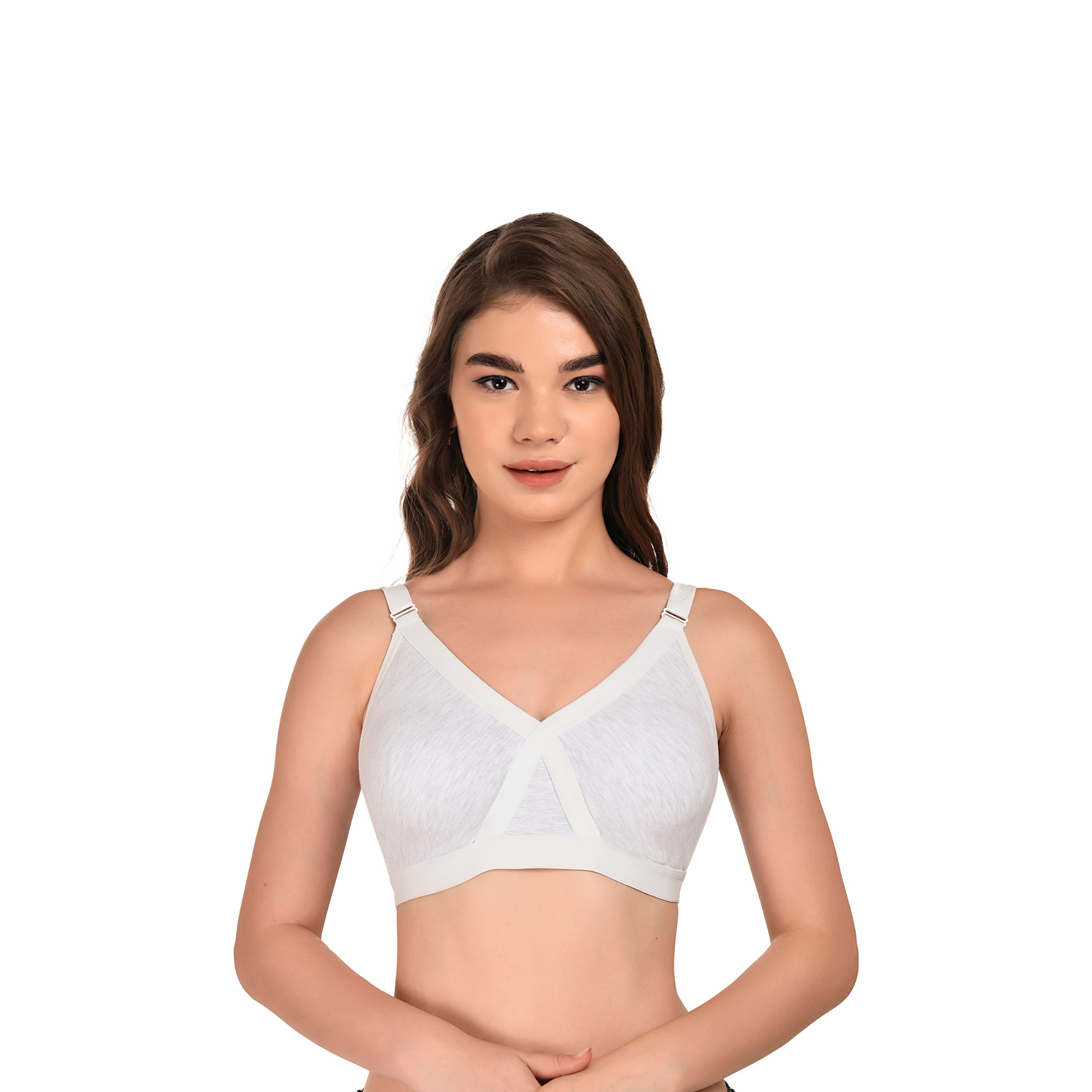 Seamless Full Coverage Bra – White, Non-Wired, Everyday Wear