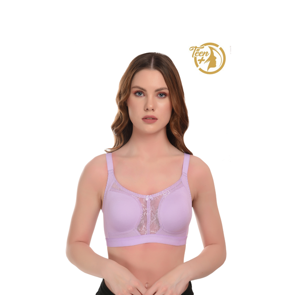 Ultra Soft Seamless Bra All-Day Comfort Lavender Non-Wired Full Coverage - Teenplus
