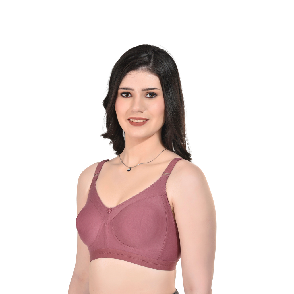 Premium Seamless Moulded Bra – Onion Pink, Full Coverage, Everyday Wear