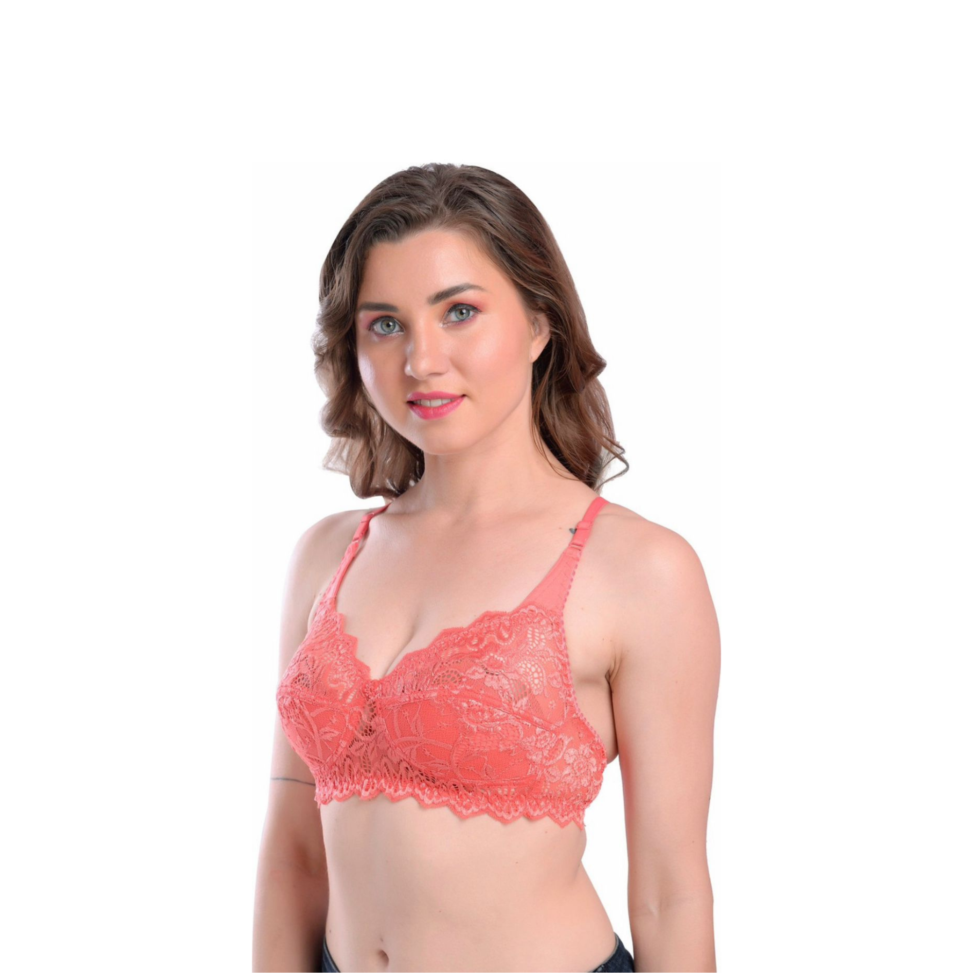 Premium Fancy Full Coverage T-Shirt Bra – Pink, Non-Padded, Non-Wired (28B–36B)