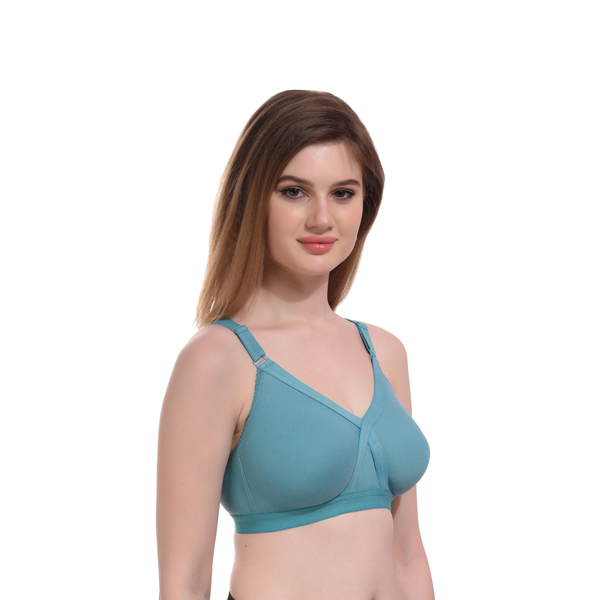 Women's Seamless Full Coverage Comfort Bra – Green, Non-Wired, Everyday Wear hover