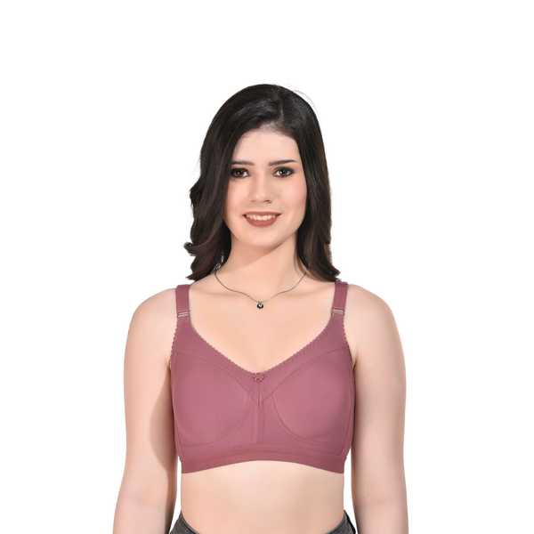 Premium Seamless Moulded Bra Onion Pink Full Coverage Everyday Wear - Teenplus