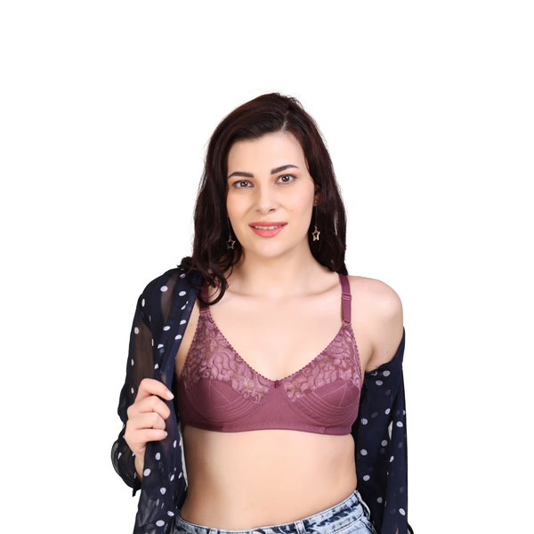 Premium Seamed Full Coverage Bra Chocolate Non-Wired Everyday Support - Teenplus
