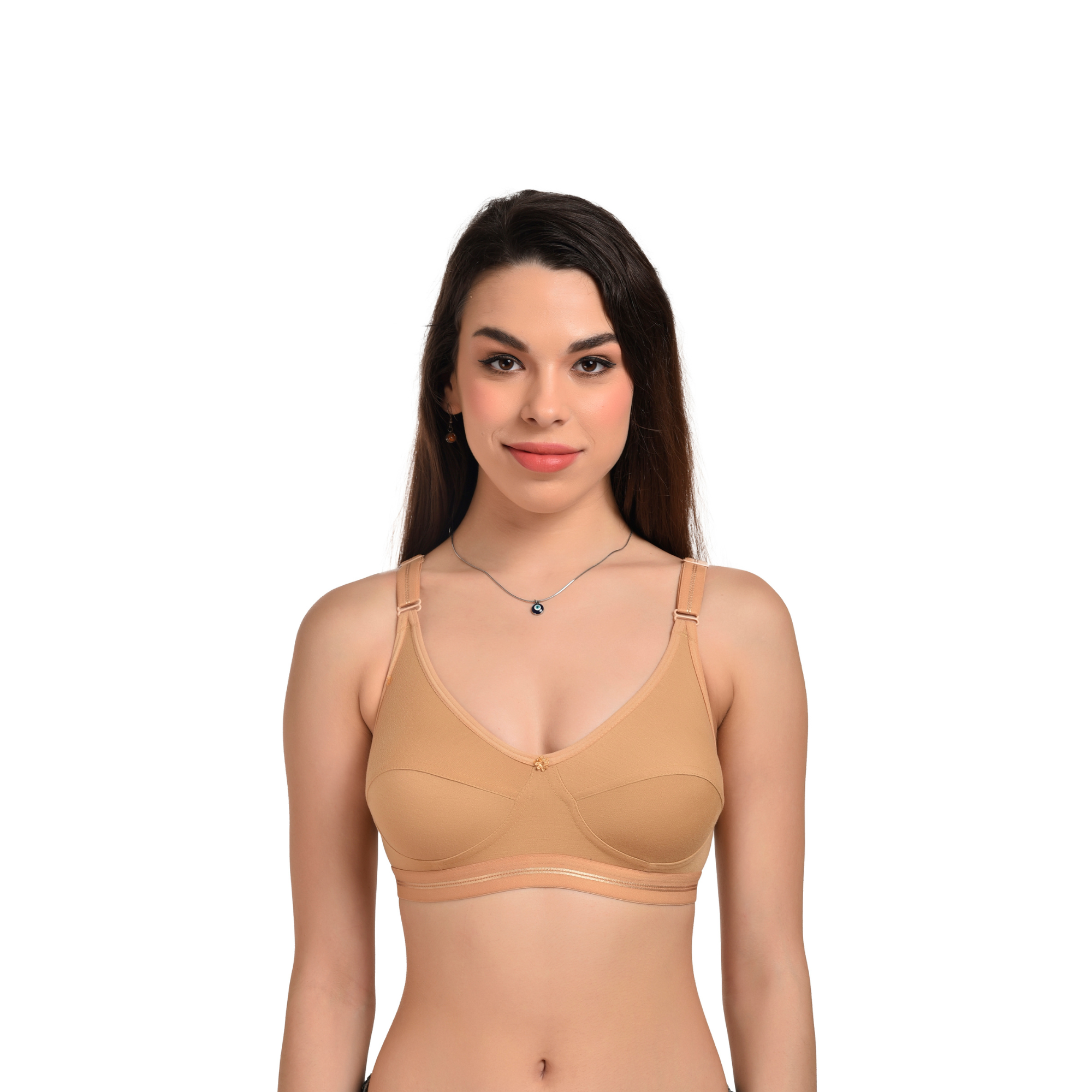 Full Coverage Seamed Bra – Skin/Beige, Non-Wired, Everyday Comfort