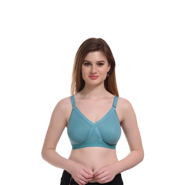 Womens Seamless Full Coverage Comfort Bra Green Non-Wired Everyday Wear - Teenplus