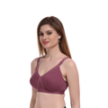 Womens Seamless Full Coverage Comfort Bra Purple Non-Wired Everyday Wear - Teenplus