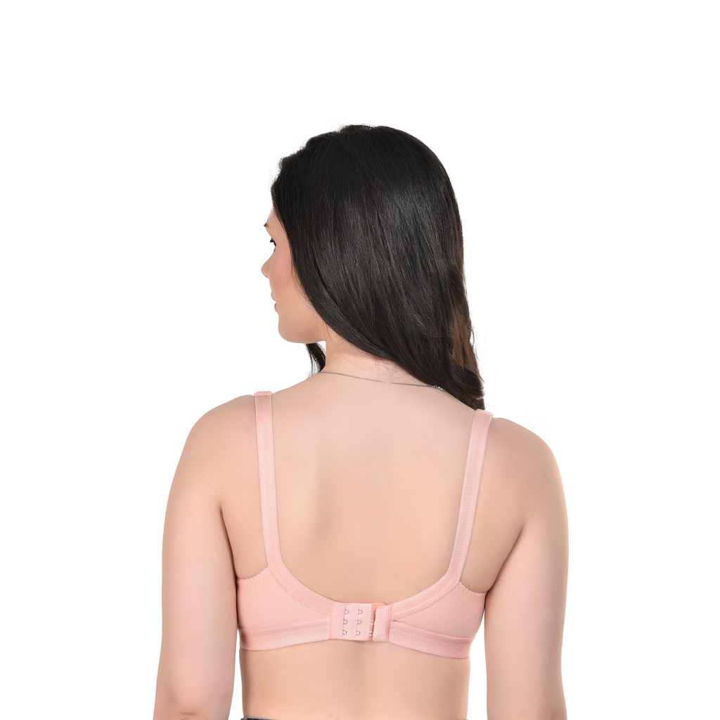 Premium Seamless Moulded Bra Peach Full Coverage Everyday Wear - Teenplus
