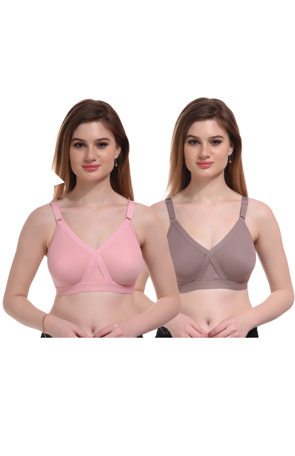 Premium Seamless Full Coverage Bra Combo Mauve Pink Non-Wired - Teenplus