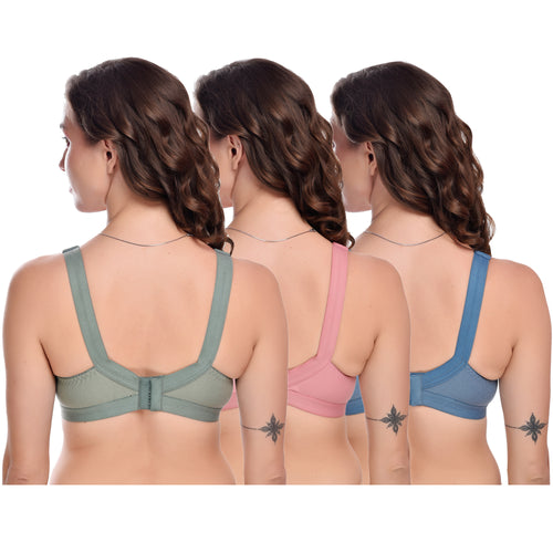 Comfortable Full Coverage Bra for Heavy Bust- Pack of 3