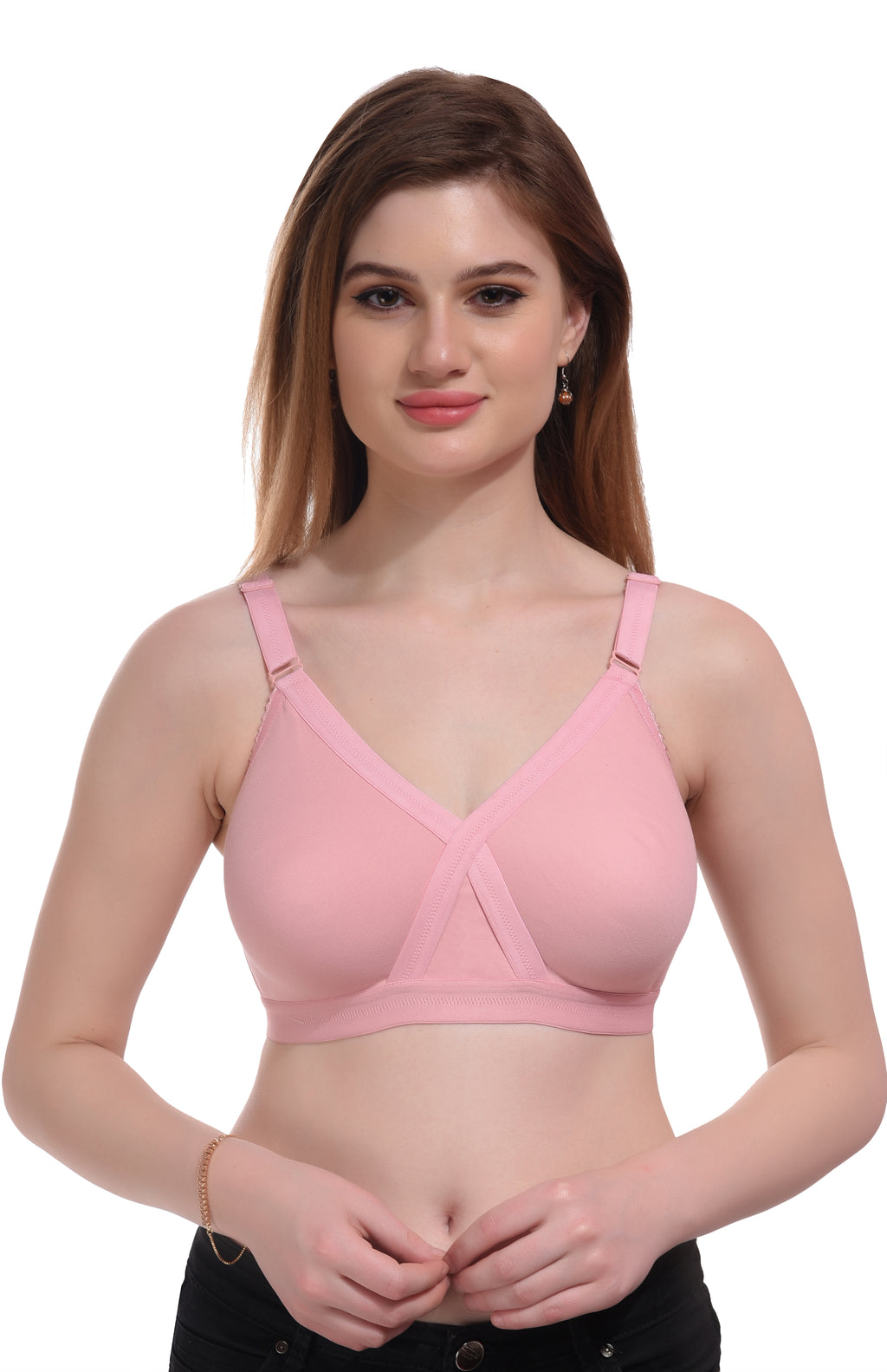 Premium Seamless Full Coverage Bra Combo – Mauve & Pink, Non-Wired