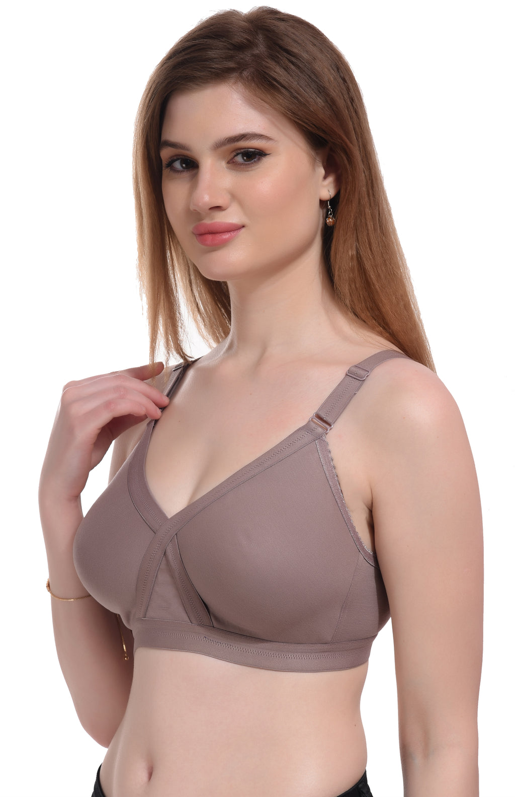 Premium Seamless Non-Padded Bra Combo – Mauve & Nude, Non-Wired