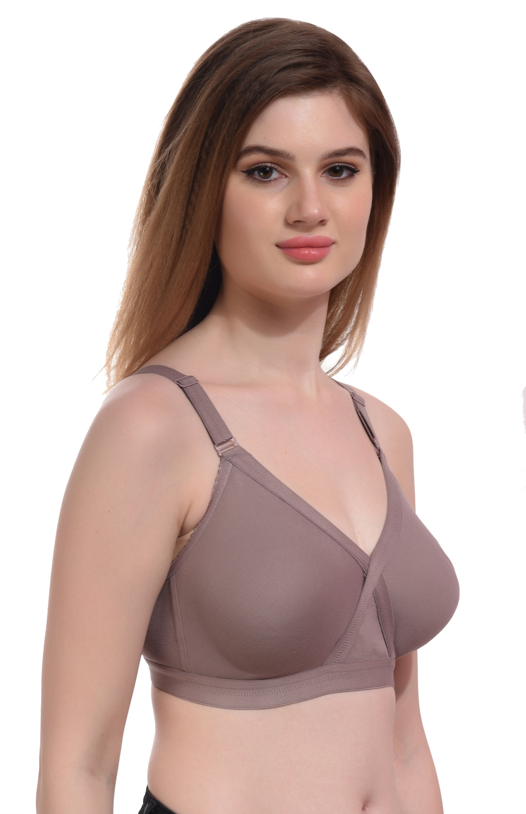 Premium Seamless Non-Padded Bra Combo – Mauve & Nude, Non-Wired