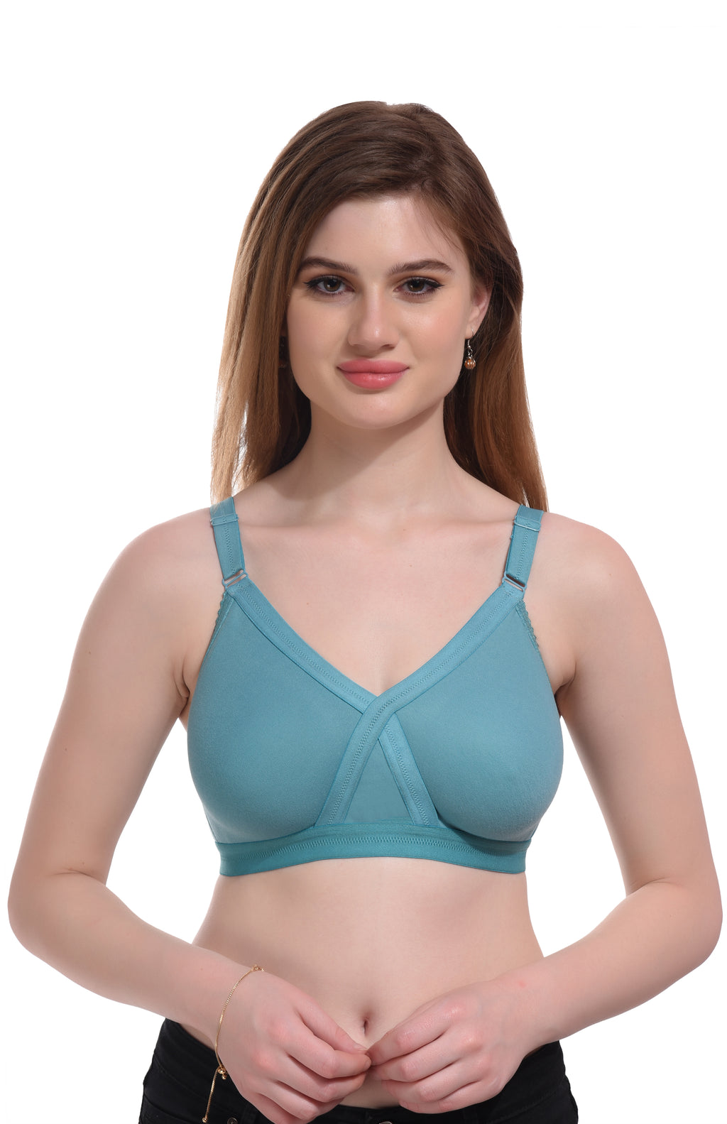 Premium Seamless Full Coverage Bra Combo – Purple & Green, Non-Wired